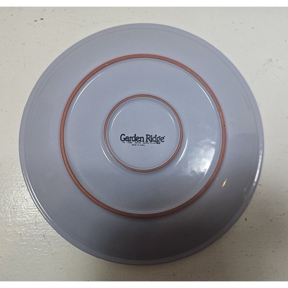 Set Of 2 Garden Ridge Pottery Plates 8 1/2" round Bee Yellow Dragonfly Purple - Picture 7 of 7